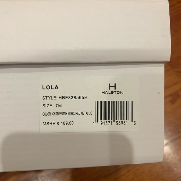 NIB HALSTON Champagne Mirror Pumps 7M - Picture 7 of 7